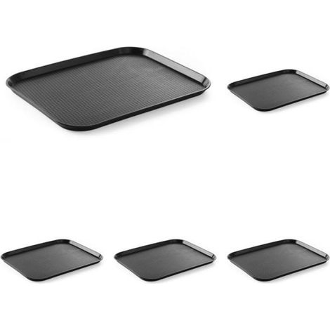 1 Plateau de service, rectangulaire, polypropylène, résistant 80°C, noir, 350x450mm, pour restauration rapide Label (1/5)