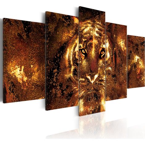 Tableau Imprimé "Golden Tiger" 100 x 200 cm (1/2)