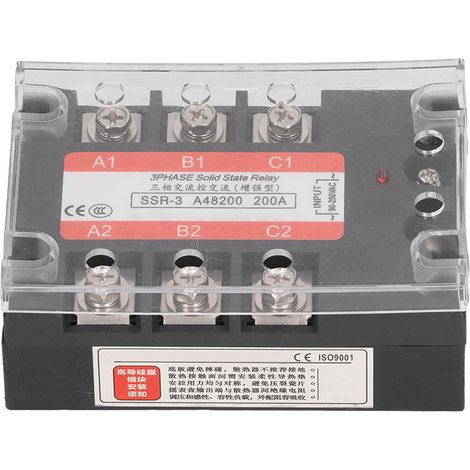 Régulateur SSR triphasé à relais statique pour systèmes industriels 200 A CA vers 480 V CA pour machines-outils CNC et machines d'emballage