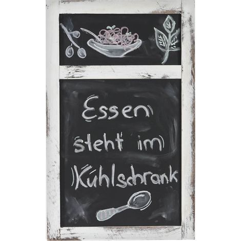 Werbetafel HHG-807, Wandtafel Kreidetafel, 55x34x2cm, Holz Shabby-Look Vintage weiß