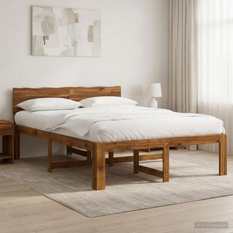 vidaXL Letto matrimoniale con testiera ROSTOCK Naturale 120 x 200 cm (1/5)