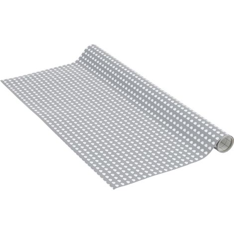 Papier adhésif Erika Grey Pointillé 67,5 cm x 1,5 m Épaisseur 95μ Film autocollant pour meuble et cuisine film décoratif papier peint PVC sans phtalates Fabriqué en UE (1/5)