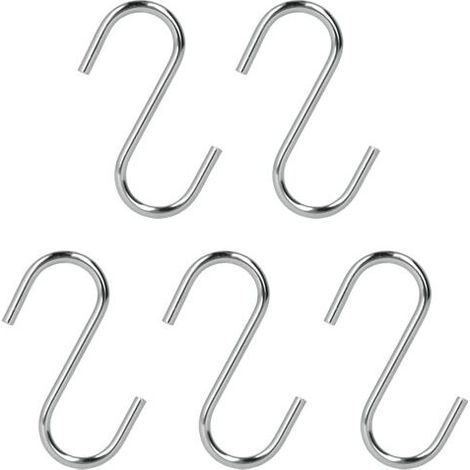 Metaltex crochets en S chromé 7 cm lot de 5