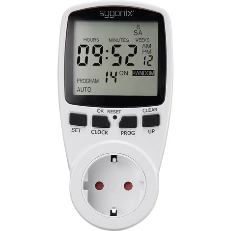 Sygonix 1625525 Steckdosen-Zeitschaltuhr digital Wochenprogramm 3680 W Timer-Funktion, START/STOP (1/5)