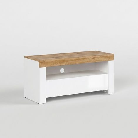Meuble TV mobile avec tiroir et niche ouverte Holten (1/3)