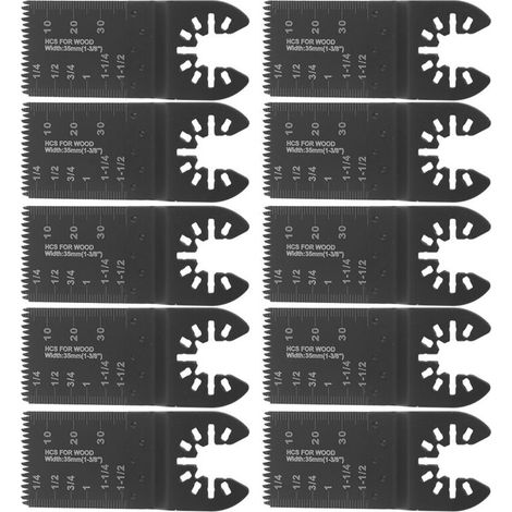 Jeffergarden Ensemble d'outils multifonctions oscillants de 10 pièces avec lame de scie en acier à haute teneur en carbone de 35 mm et dents grossières (1/5)