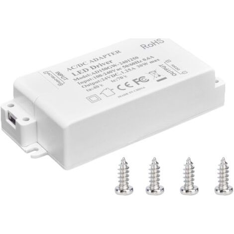 Transformateur de lumière LED 30W DC 24V 1.25A, alimentation à tension constante AC 100‑240V, accessoires d'éclairage pour bande LED