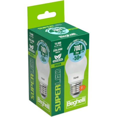LAMPADA LED SFERA E27 7W 6500K "BEGHELLI SUPERLED 58072"