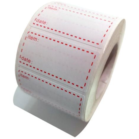 500 congélateur réfrigérateur alimentaire étiquettes rouges rappel eau huile résistant en rouleau avec ligne de perforation, adhésif amovible (1/2)