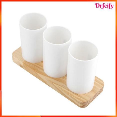 Support de rangement pour couverts - - 3 compartiments - Bois de chêne - PP antidérapant - 24x13x9 cm (1/5)