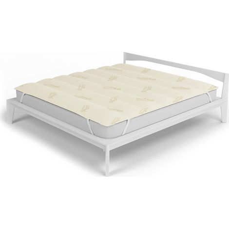 Topper Trapuntato Imbottito Matrimoniale con Elastici Panna (1/2)
