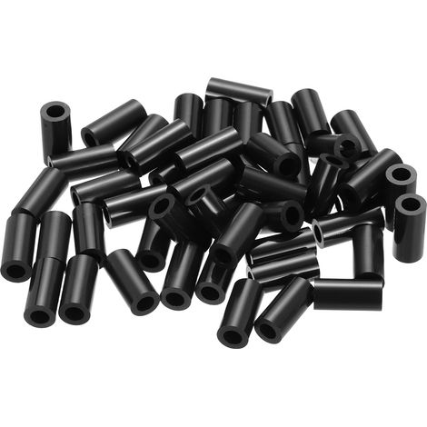 50Pcs Entretoise ABS M4 x 7mm OD x 15mm L Rondelles d'Espacement Rondes en Plastique Noir, Écrou d'Écartement Non Fileté pour Vis, Boulons, Prise Électrique (1/5)