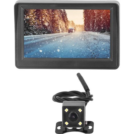 Caméra de recul avec moniteur 4,3 pouces, système de vision arrière étanche et vision nocturne pour camping-cars, remorques, camions et pick-ups. Équipée d'une caméra à 4 LED. (1/5)