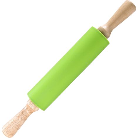 Rouleau À Pâtisserie En Silicone - Surface Antiadhésive - Poignées En Bois - Pour Pâte À Pizza Et Pâtisserie - 1 Pièce (1/5)