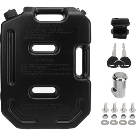 Bidón de gasolina negro de 10 l para motocicleta, ATV, UTV (1/4)