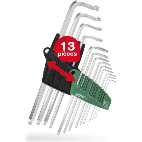 Wiha Jeu de clés mâles en étui ProStar (39104), lot de 13 Jeu de clés Torx angulaires Clés TORX T5+T6+T7+T8+T9+T10+T15+T20+T25+T27+T30+T40+T45 (1/5)