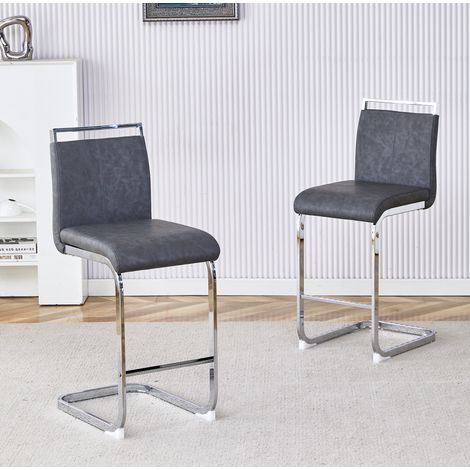 Stuhl Barhocker 2er Set 96 5 cm Grau OKMYHOME (1/5)