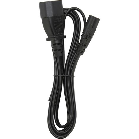 1 cable adaptador de corriente, conector IEC320 C14 a C7, 2 m de longitud, PVC ignífugo, para monitor LCD e impresora. (1/5)