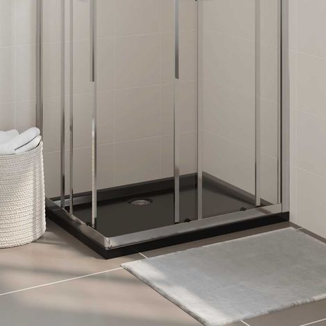Plato de ducha rectangular negro ABS 70x90 cm