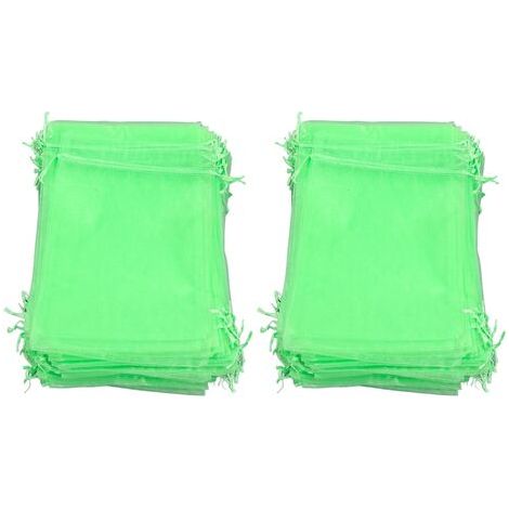 RHG Filet de Protection pour fruits, 100 pièces, sac de barrière en maille réutilisable pour plantes, fleurs, arbres fruitiers, vert, 20x30cm/7,9x11,8 pouces (1/5)