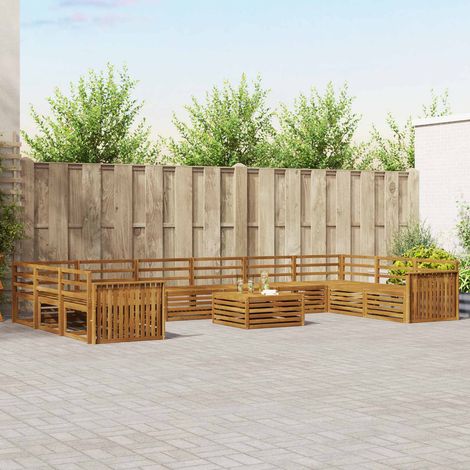 Sofagarnituren 11 pcs Natur Massivholz Akazie (1/5)