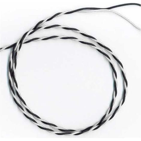Cavo Filo Unipolare FLRY-B 6722 Twistato 2x1,00 mmq Bianco - Bianco/Nero