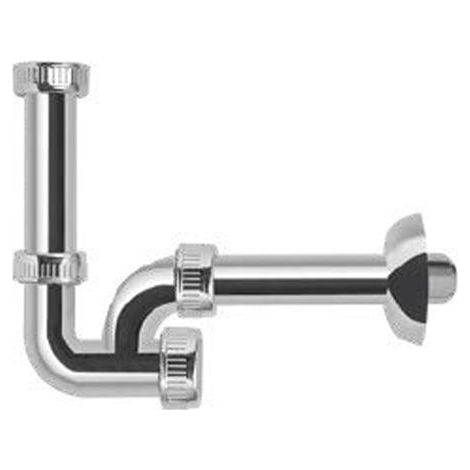 SIFONE A U ISPEZIONABILE X LAVABO/BIDET 1'1/4 X 32MM POLIPROP.METALIZ.CR