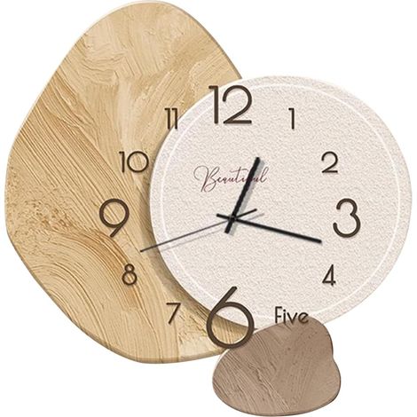 1 Horloge murale, Silencieuse, Porcelaine cristalline, Style nordique, Aiguilles métalliques, Salon, Cuisine, Bureau (1/5)