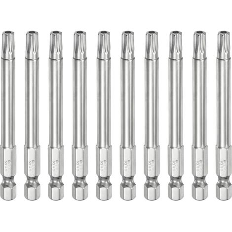 10Pcs T30 Embout Tournevis Torx 1/4" Hex Shank Longueur 3" (75mm) (1/5)