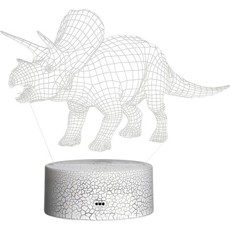 Lampe de chevet/bureau LED dinosaure 3D à effet de lumière changeant de couleur avec commande tactile et télécommande, cadeau idéal pour enfants et décoration intérieure,veilleuse (1/5)