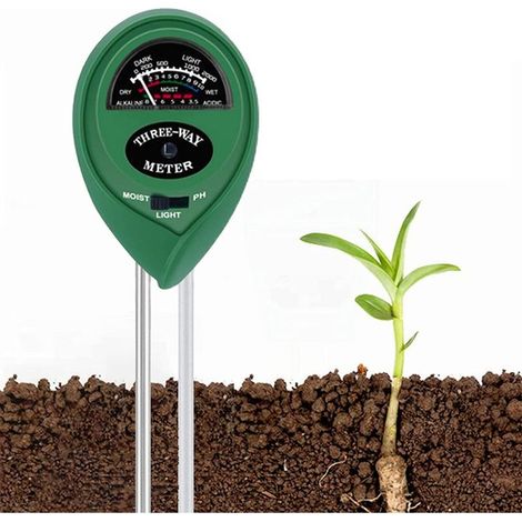 Kit de análisis de suelo 3 en 1: medidor de humedad, medidor de luz y medidor de pH/acidez, para flores, césped, plantas, jardín, granja y jardín. (1/5)