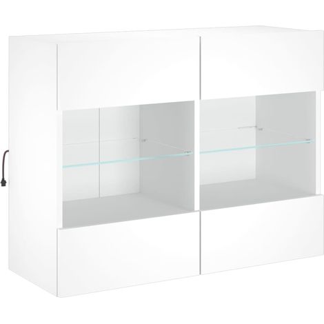 TV-Wandschrank mit LED-Leuchten Weiß 78,5x30x60,5 cm vidaXL (1/5)