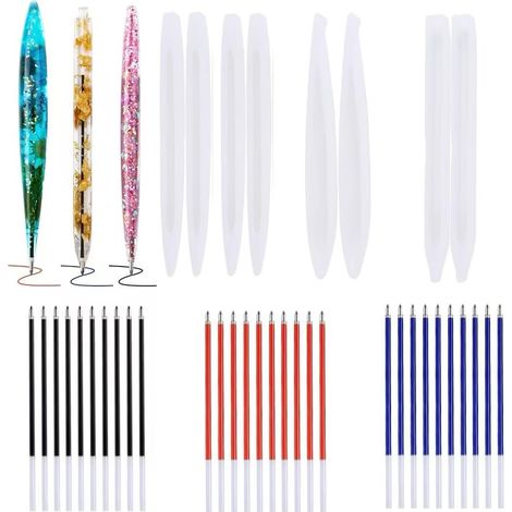 8 Pièces Moule Resine Epoxy Stylo à Bille, Moules en Résine de Stylo avec 30 Recharges, Moule Stylo Resine, Kit Moule en Silicone, pour Le Bricolage Moule en résine époxyde Silicone (1/5)