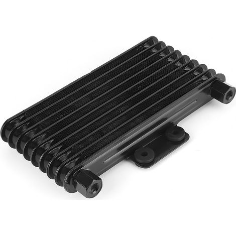 Radiateur de refroidissement d'huile moteur noir 8 rangs, refroidisseur universel pour moto 125-250cc, dirt bike, quad ATV (1/5)