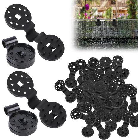 Lot de 100 clips de protection pour écran de confidentialité, clip spécial avec œillet, clip de fixation pour bâche noire, fixation anti-oxydation pour écran de confidentialité (1/5)
