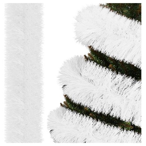Catena per albero di Natale bianca da 6 metri, ghirlanda per albero di Natale, diametro di 15 cm.