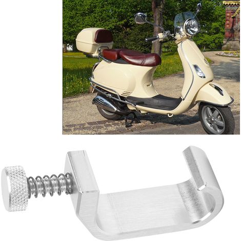 Porte-bagages arrière pour moto avec crochet de fixation, compatible avec Vespa GTS 250 et 300 (argenté) (1/5)