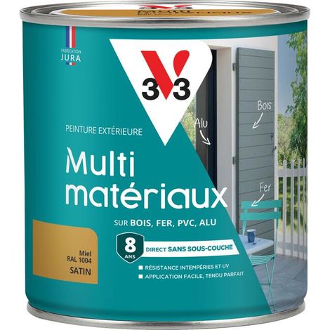Peinture extérieure Multi-matériaux V33 Miel Satin 0,5L
