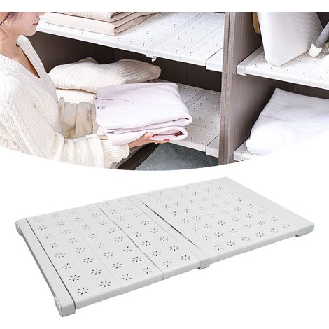 Étagère sans fixation pour placard - Étagère de tension extensible réglable (51-72cm) - En métal, ABS et PP - Charge max. 20kg - 9 pièces (1/5)