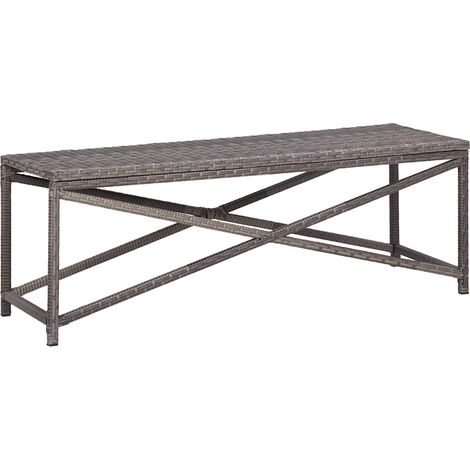 Gartenbank 120 cm Poly Rattan Grau vidaXL (1/5)