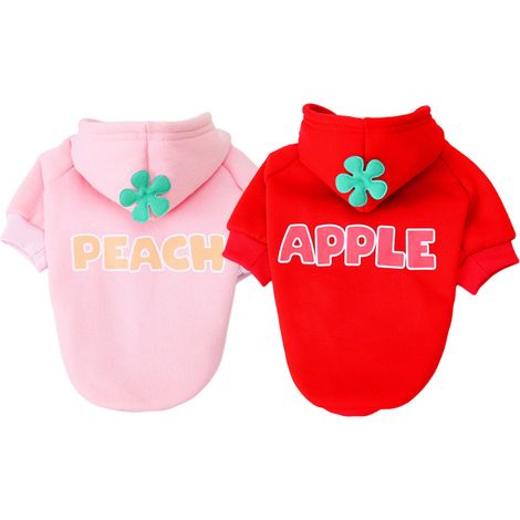 2 sweat-shirts à capuche pour chien et chat, vêtements d'hiver en polyester, taille S à XL (1/5)