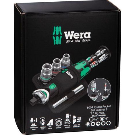 Wera 05004283001 Schraubenschlüssel de Ratsche 18 Stück Schwarz, Grün