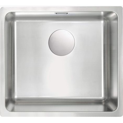 Lavello cucina a incasso in acciaio inox con 1 vasca 49x44 cm finitura acciaio spazzolato - Evigo