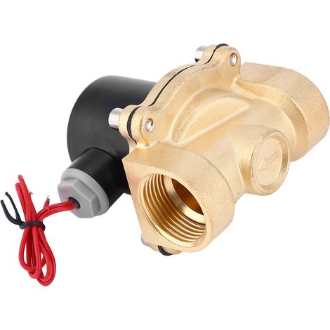 Électrovanne normalement fermée en laiton pour air, eau et huile, 1 pouce BSPP 2W250-25 AC220/DC24V/DC12V2W-250-25 24V (1/5)