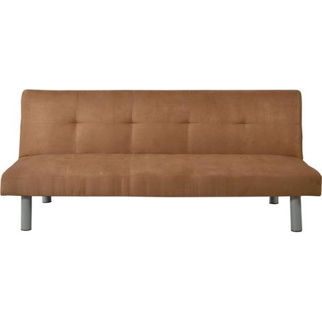Faux Suede Sofa Bed in Cinnamon