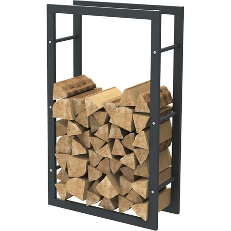 Bc-elec - HHWPF0018 Estantería para leña de acero negro 100x60x25CM, estantería para leña, estantería para troncos (1/5)