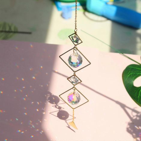 Carillon éolien en cristal, pendentif lune et étoile pour attrape-soleil - 8 (1/4)