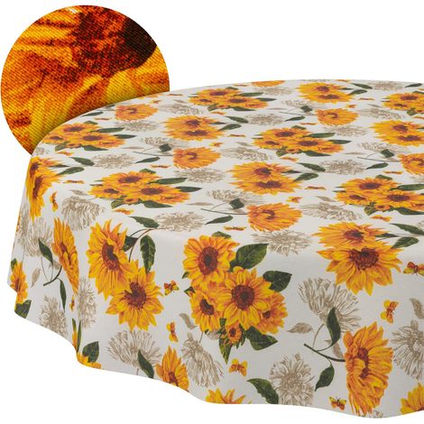 Nappe enduite Tournesol Ronde Ø 140 cm intérieur/extérieur (1/5)