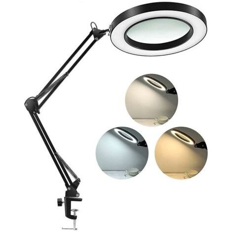 Lampe loupe LED 1500 lumens – Intensité variable – 3 modes de couleur – Lentille verre 4.3 – Bras pivotant ajustable 220°/350° (1/5)