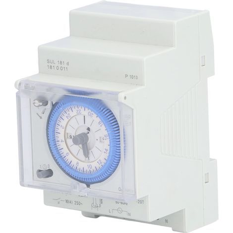Temporizador mecánico SUNXURY de 24 horas para montaje en carril DIN con reserva de potencia SUL 181d 110-230V (1/5)